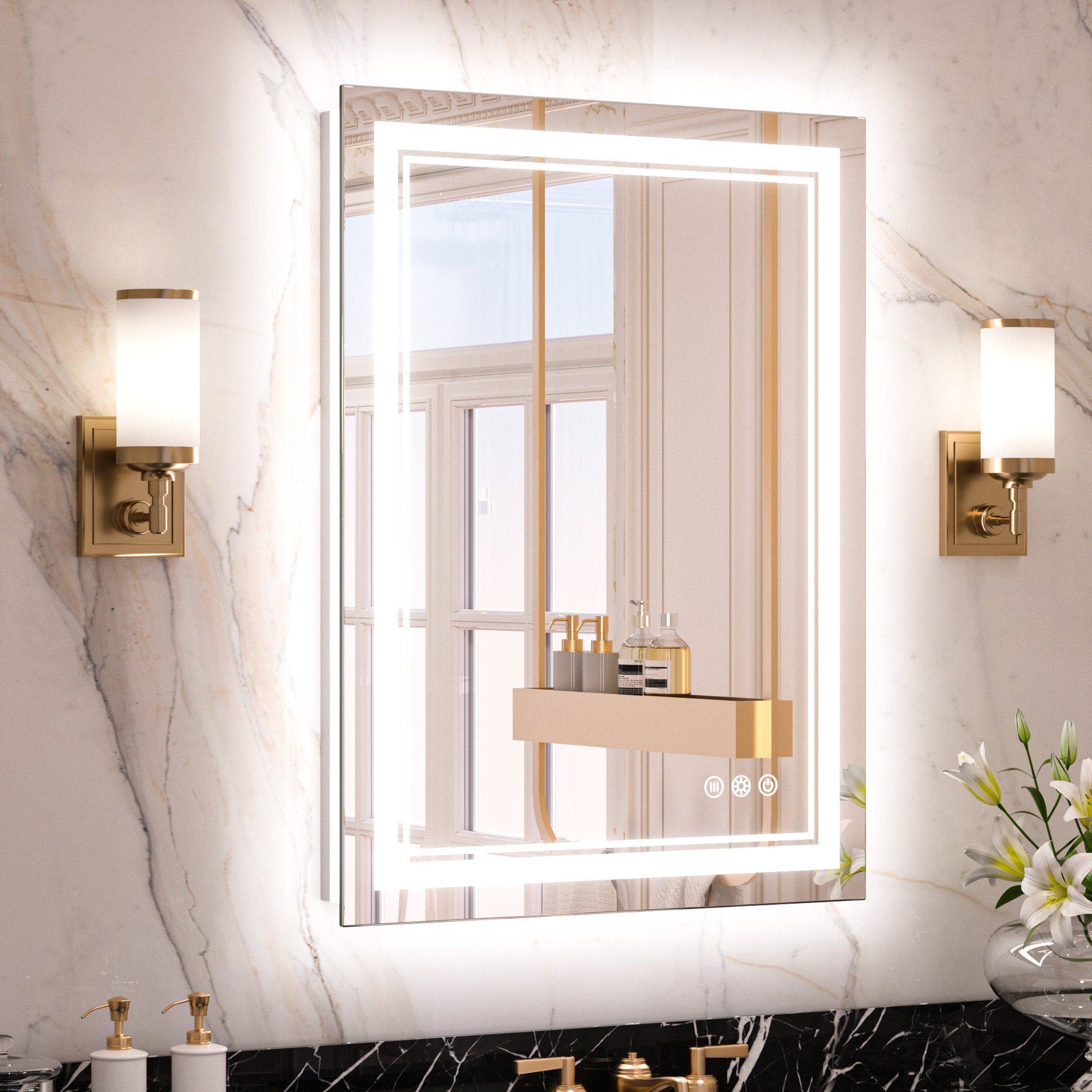 Isenhour led lighted bathroom mirror ivy bronx top